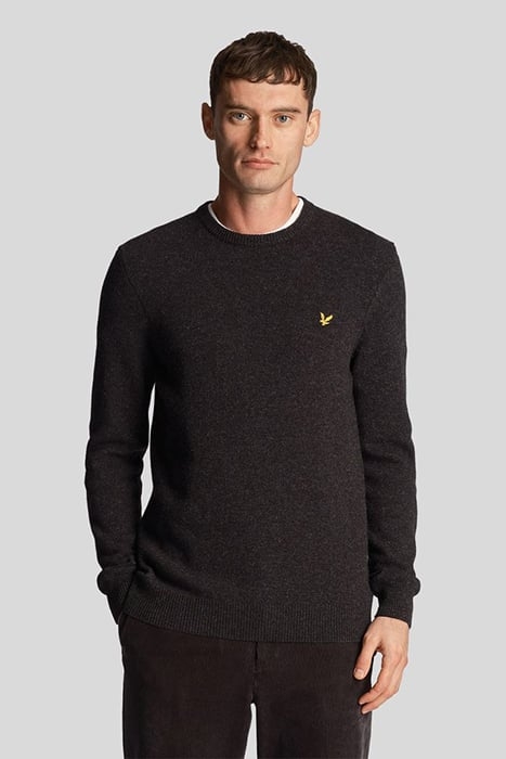 CREW NECK LAMBSWOOL BLEND JUMPER CHARCOAL MARL 1