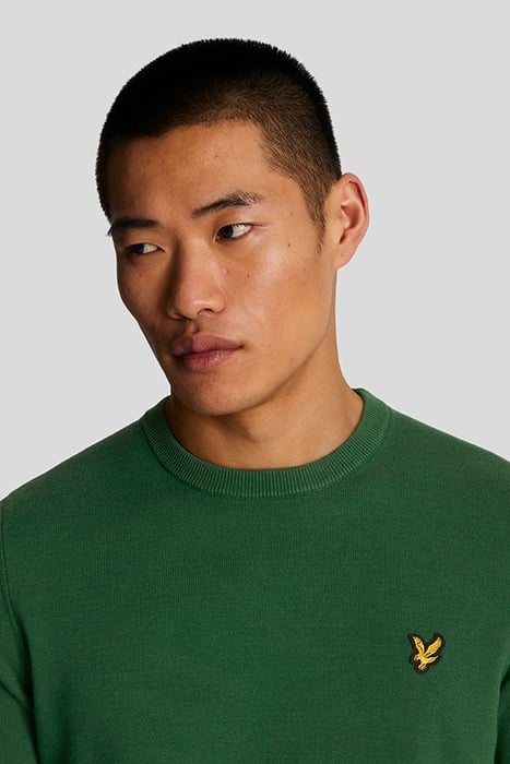 COTTON CREW NECK JUMPER ENGLISH GREEN 5