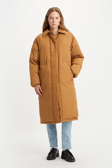PUFFER SINGLE BREASTED COAT BROWN 1