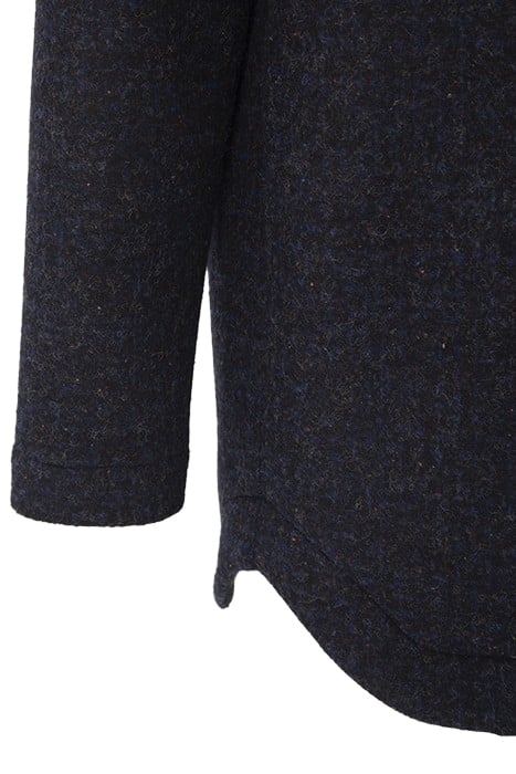 BLACK MARL SCUBA FABRIC COAT BLACK 5