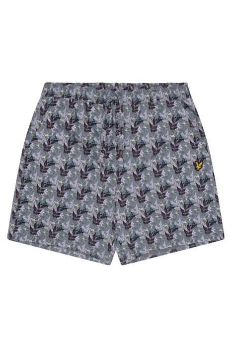 FLORAL PRINT RESORT SHORT GUNMETAL 3