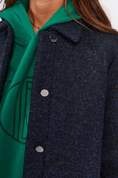 BLACK MARL SCUBA FABRIC COAT BLACK 3