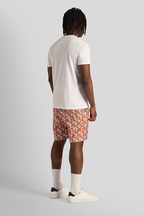 FLORAL PRINT RESORT SHORT TANGERINE TANGO 2