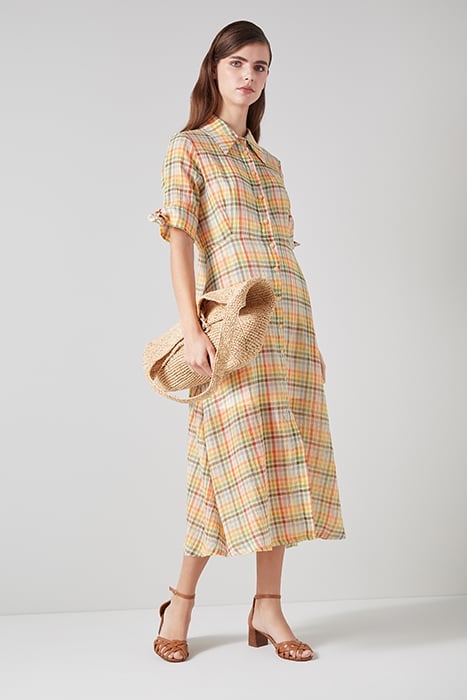 SAFFRON COTTON SHIRT DRESS MULTICOLOR 4