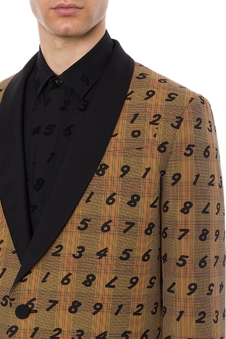 JACKET IN PRINCE OF WALES ALLOVER NUMBERS BROWN 4