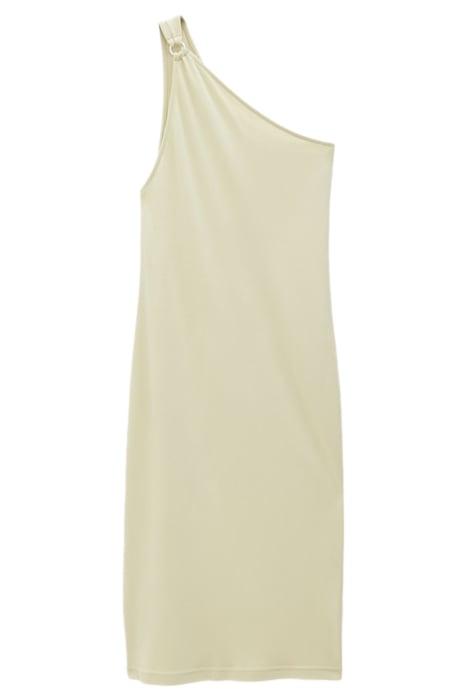 ONE SHOULDER JERSEY DRESS MATCHA GRE 1