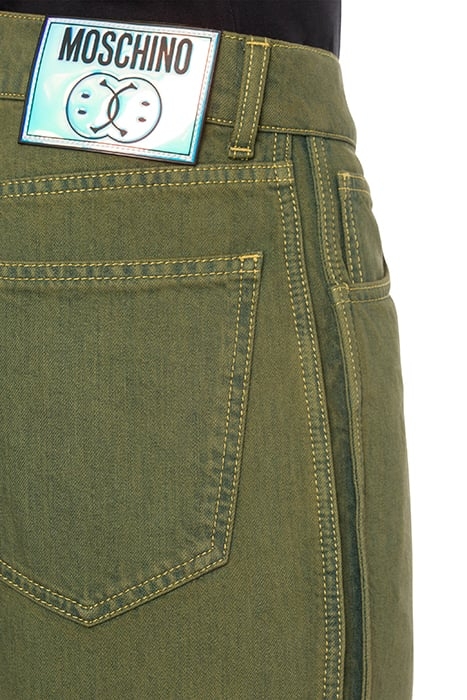 BERMUDA SHORTS IN DOUBLE SMILEY® LOGO OVERDYED DENIM GREEN 4