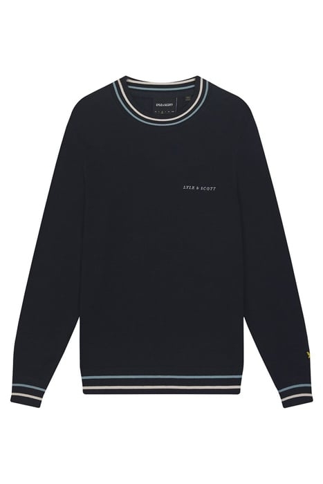 TIPPED CREW NECK JUMPER DARK NAVY 4