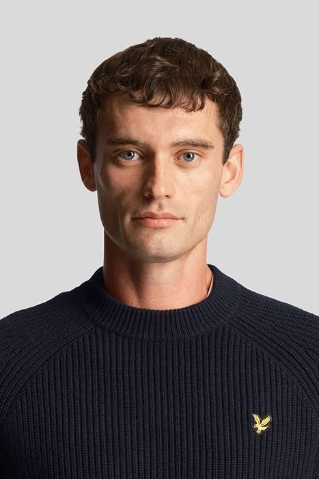 SHAKER STITCH MOCK NECK JUMPER DARK NAVY 5