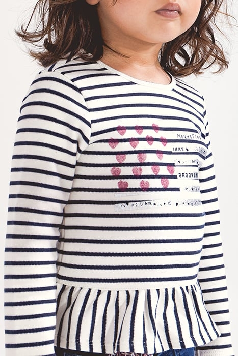 BABY GIRLS’ SAILOR-STRIPE ORGANIC COTTON T-SHIRT WITH FLAG O 4