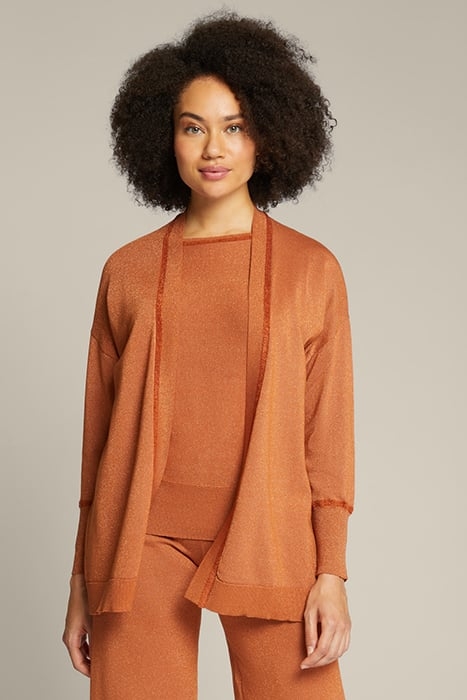 LUREX ECOVERO™ VISCOSE CARDIGAN ORANGE 1