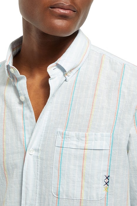 REGULAR FIT YARN-DYED STRIPE C BLUE/WHITE STRIPE 6