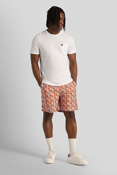 FLORAL PRINT RESORT SHORT TANGERINE TANGO 4