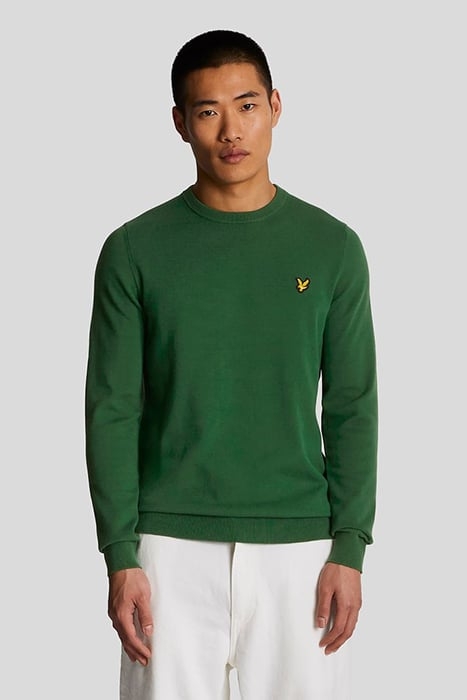 COTTON CREW NECK JUMPER ENGLISH GREEN 1