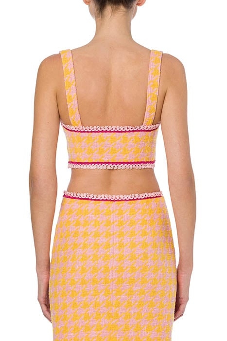 HOUNDSTOOTH COTTON AND NYLON BRALETTE ORANGE 2