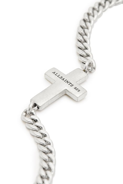 CROSS CURB NECKLACE WARM SILVER 4