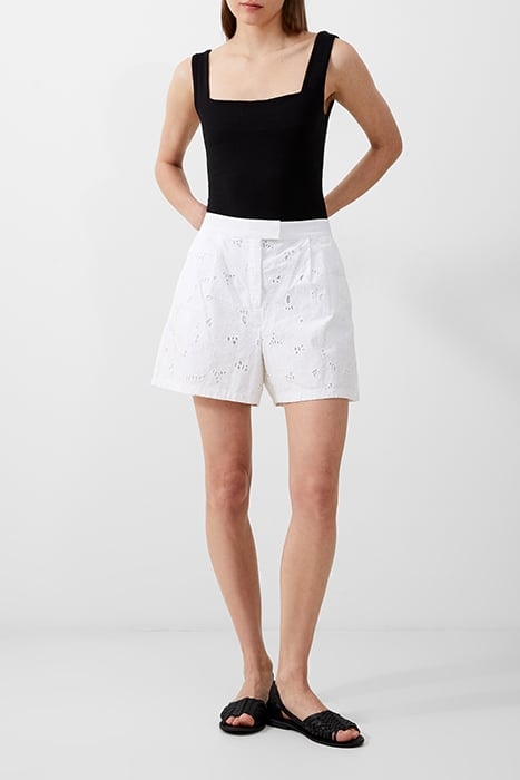 RHODES COTTON EMBROIDER SHORTS WHITE 2