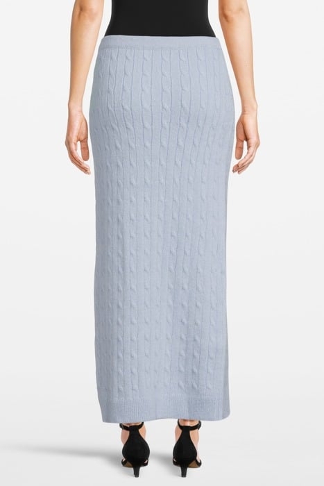 BRAIDED MOHAIR KNIT MIDI SKIRT ICE BLUE 2