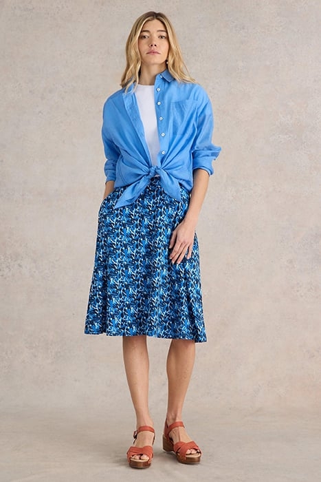 JADE ECO VERO JERSEY SKIRT BLUE PRINTED 1