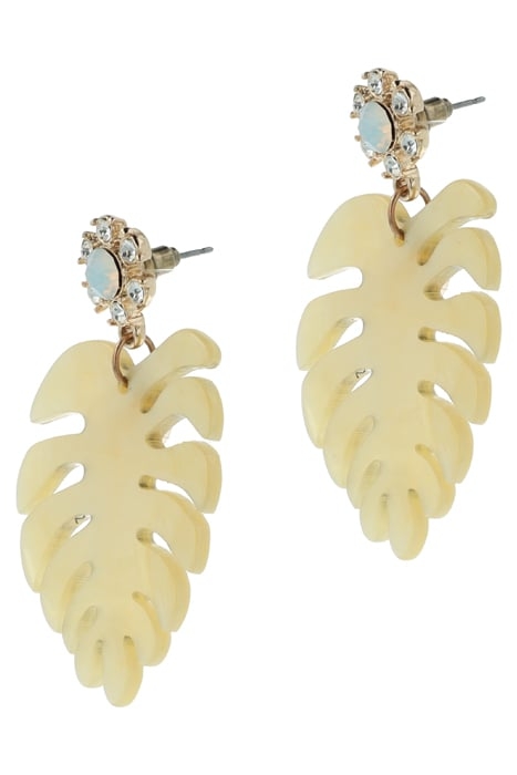 BIG LEAF EARRINGS BEIGE 3