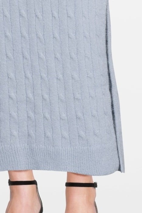 BRAIDED MOHAIR KNIT MIDI SKIRT ICE BLUE 4