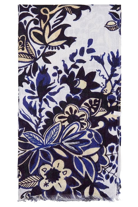 SCARF PRINT OYSTERWHITE WITH CENTREPIECE PRINT 2