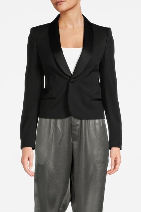 CROPPED TUXEDO BLAZER BLACK 1