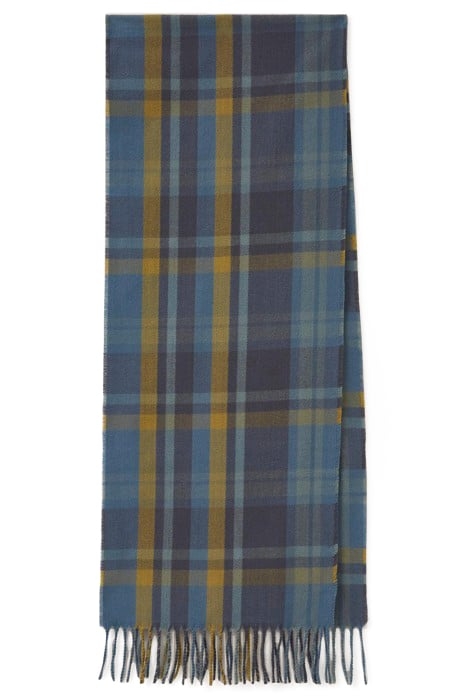 CHECK WOVEN RECYCLED SCARF BLUE 1