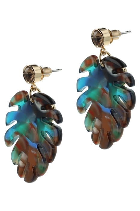 LEAF EARRINGS GOLD AND MULTICOLOR 3