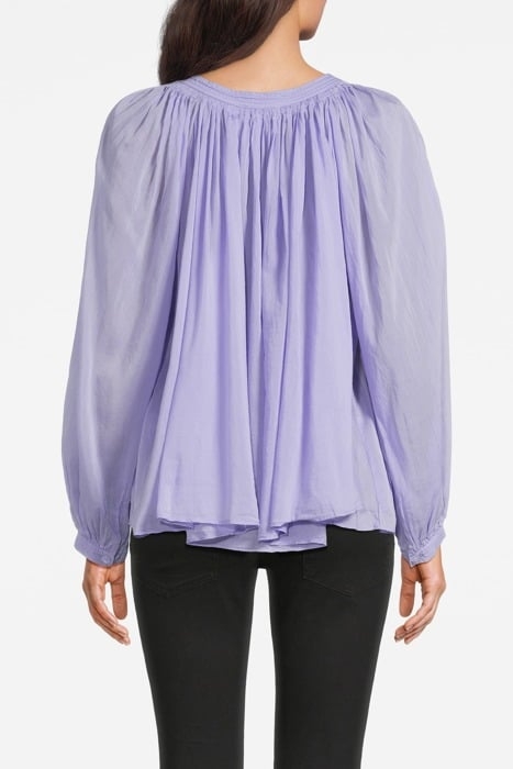 COTTON SILK VOILE LONG SLEEVES BOHEMIAN SHIRT GLICINE 2