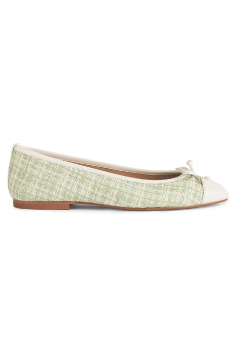 FL KARA TWEED BALLERINA GREEN 1
