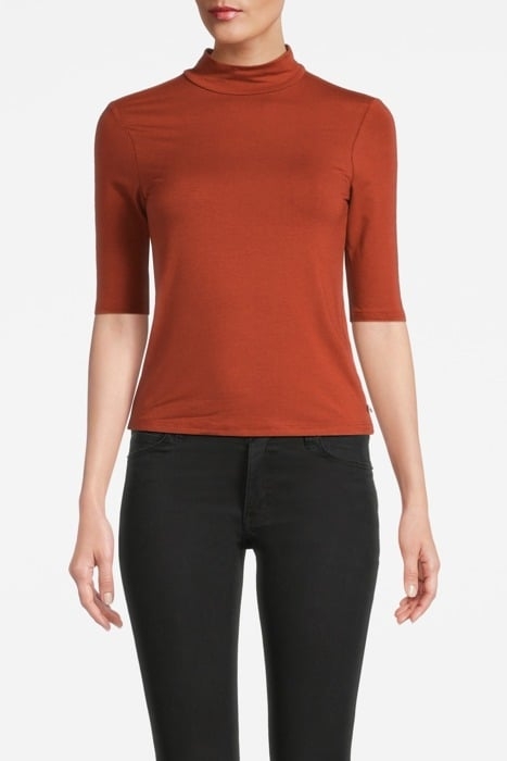 ELBOW SLV MOCK NECK TEE ARABIAN SPICE 2