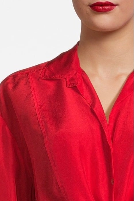 SILK HABOTAY KNOTTED SHIRT RED 5