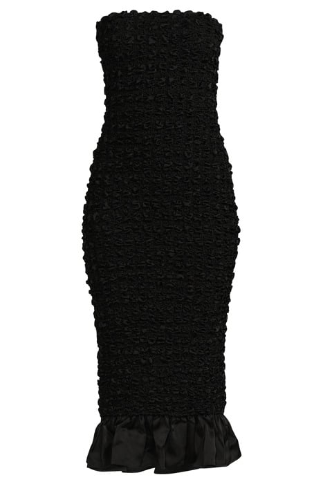 SATIN SMOCK DRESS BLACK 3