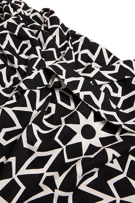 SOPHIE LINEN BLEND WRAP DRE BLACK PRINTED 4