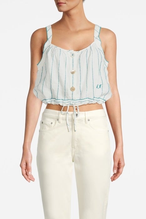 PINSTRIPE LINEN TOP ANTILLE 1