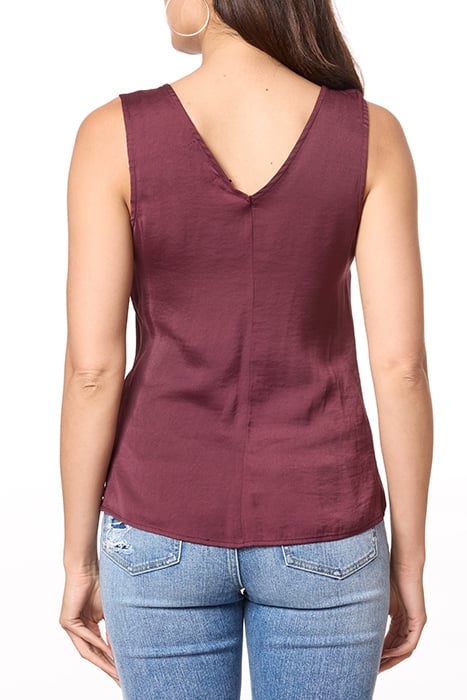 SLEEVELESS BUTTON FRONT BLOUSE BURGUNDY 3