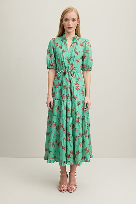 HEDY TIERED MIDI DRESS GREEN 1