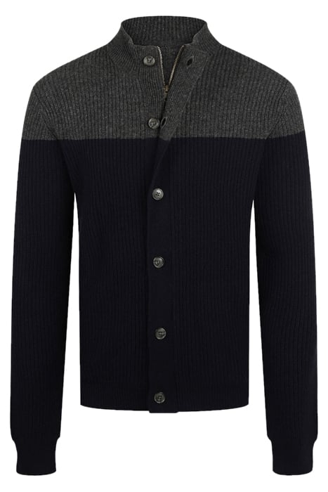 ZIP THRU BUTTON CARDIGAN NAVY 1