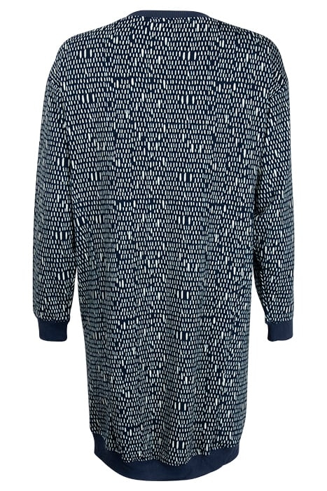 SWEAT DRESS LOU PRINT DARK BLUE WITH STRIPED DOTS PRINT 2