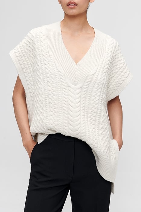 CLAUDE SLEEVELESS TOP CHALK 1