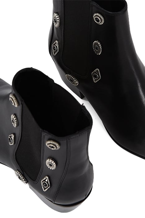 BOTTINES EN CUIR AVEC RIVETS EN METAL BLACK 4