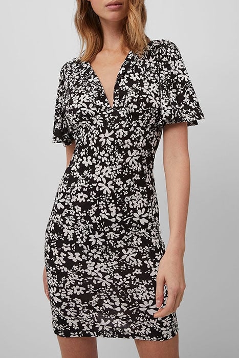 RITA FLORALE MED JRSY SSLV DRS BLACK 1