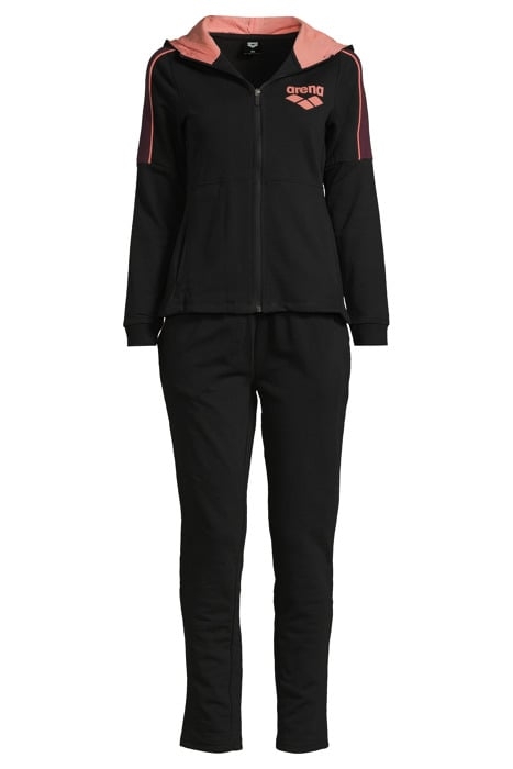 WOMAN HOODIE TRACKSUIT FULL ZIP A-AFW805 BLACK-WINETASTING 1 3
