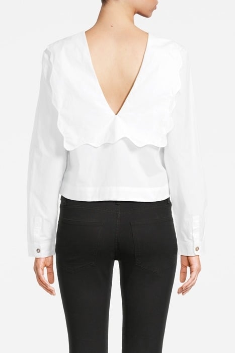 COTTON POPLIN RHYTHM COLLAR BLOUSE BRIGHT WHITE 2