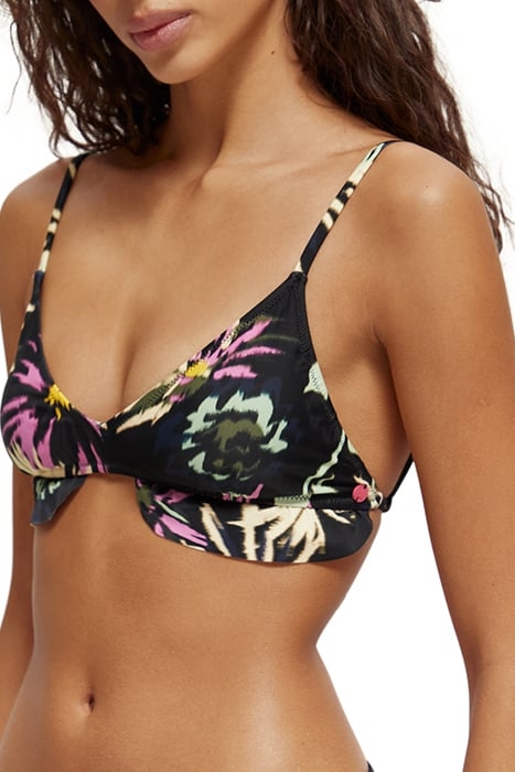 RUFFLED TRIANGLE BIKINI TOP ASTER BLACK 6
