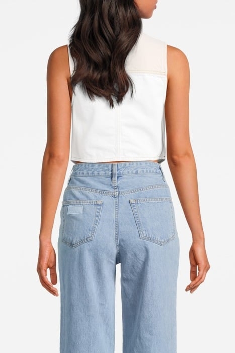 ECRU DENIM VEST EGRET 2