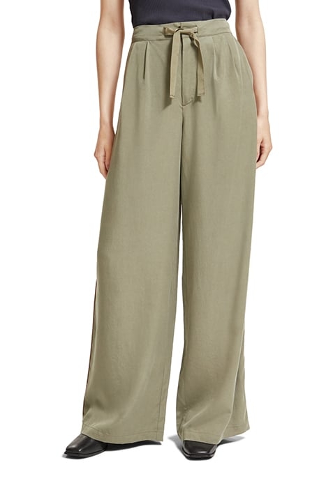 ELENI - HIGH RISE WIDE LEG PYJAMA PANTS ARMY GREEN 1