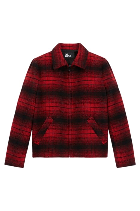 BLOUSON ZIPPE POCHES A RABATS DANS LE DOS RED / BLACK 5