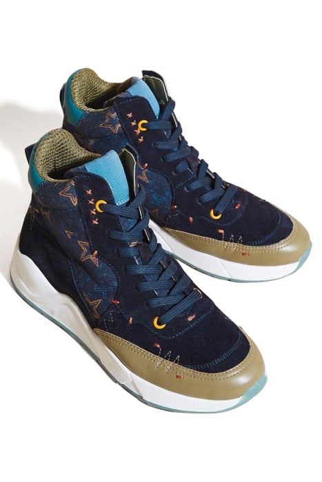 CRAFT PRINTED HI TOP TRAINER NAVY 2